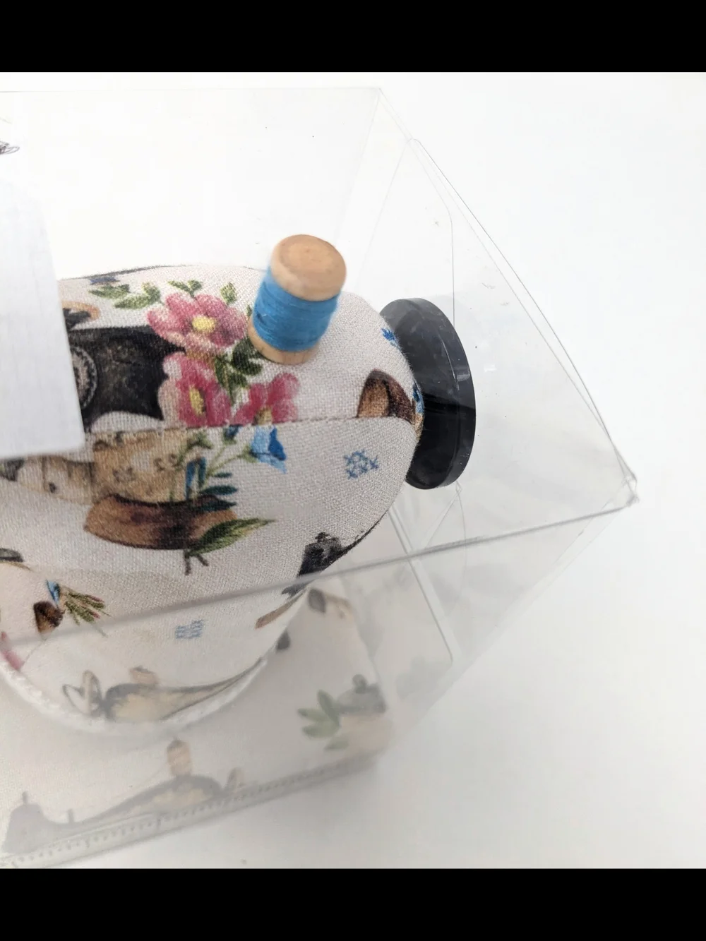 Sewology Decorative Sewing Machine Pin Cushion in Beige Floral Print